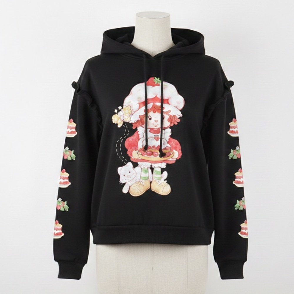 Cakeworthy x Strawberry Shortcake Ruffle Hoodie Black - Size M 🍓